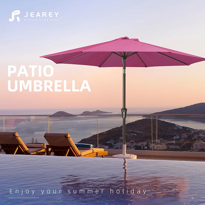 JEAREY 9FT Outdoor Patio Umbrella Outdoor Table Umbrella - Image 7