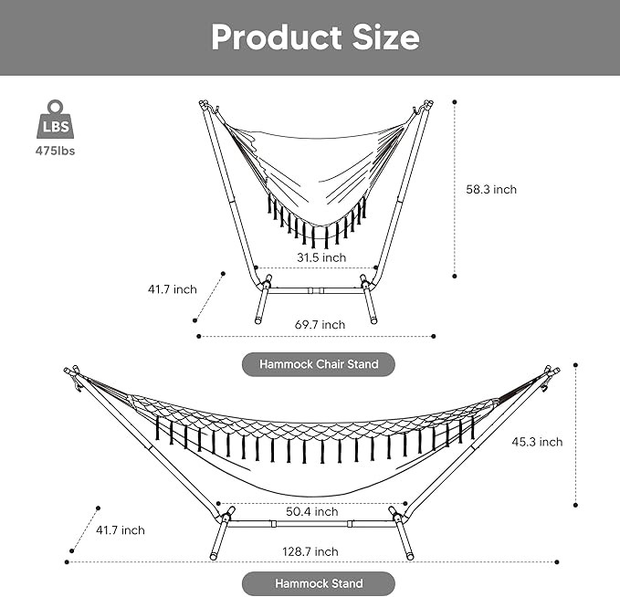 SUNCREAT 2-in-1 Convertible Portable Double Hammock - Image 6