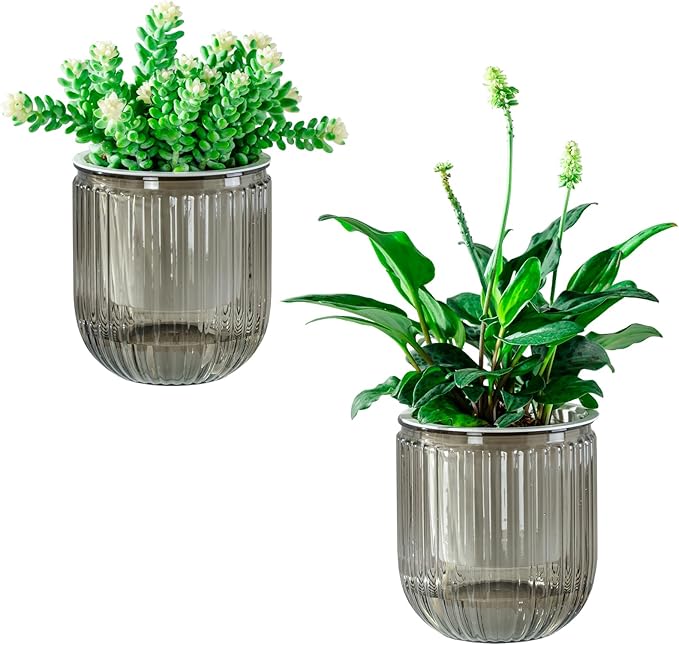 Melphoe Self Watering Pots for Indoor Plants Planter, 4.7 Inch 2 Pack Planters by Melphoe