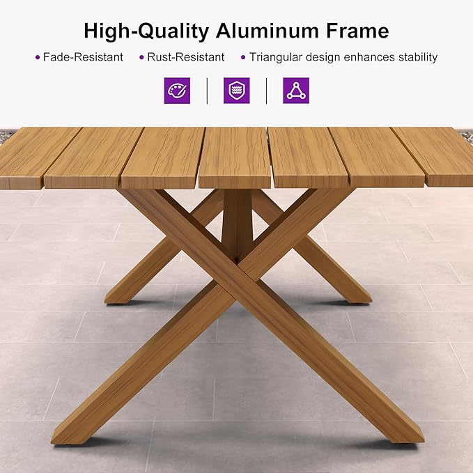 PURPLE LEAF 9 Piece Longer Patio Dining Set - Image 8
