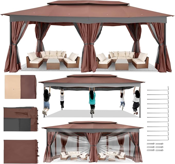COBIZI Gazebo 12x20 Heavy Duty Gazebos by COBIZI