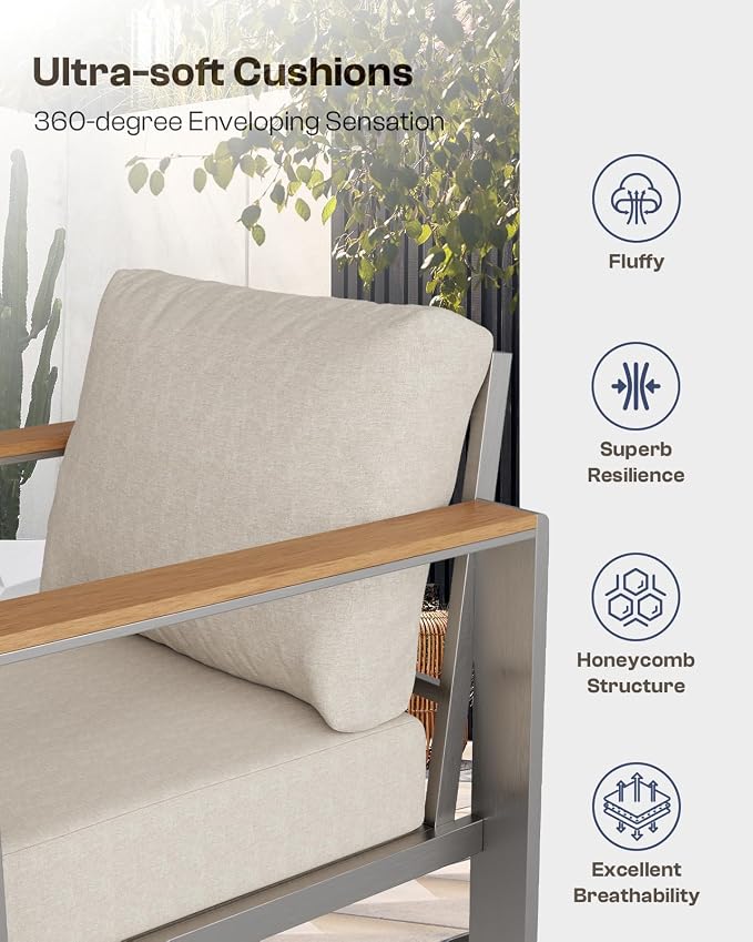 Aluminum Outdoor Patio Furniture Set - Image 6
