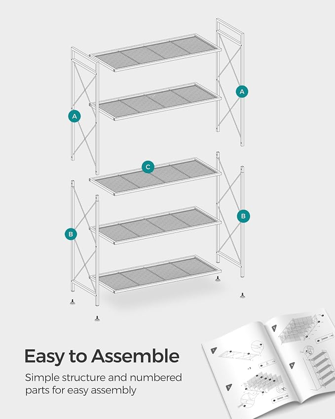 SONGMICS 5-Tier Metal Storage Rack, Shelving Unit - Image 9