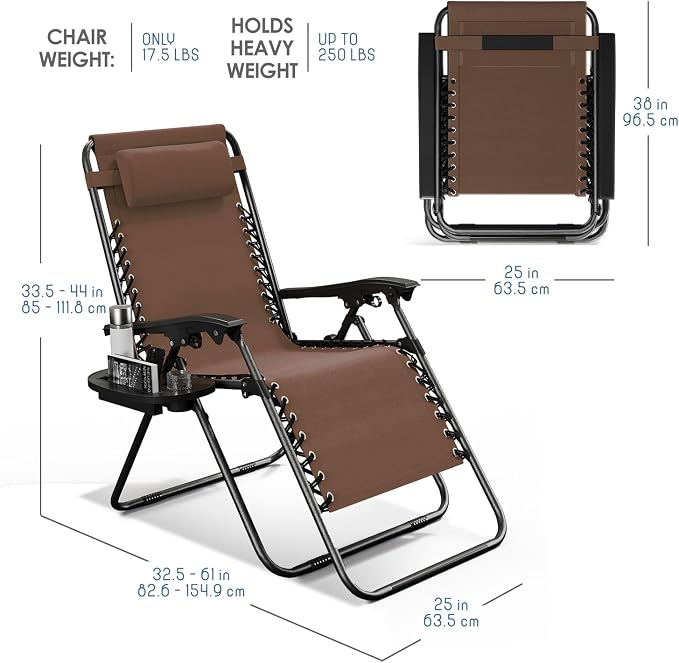 Nestl Zero Gravity Chairs, Portable Patio Lounge Chair Outdoor - Image 3