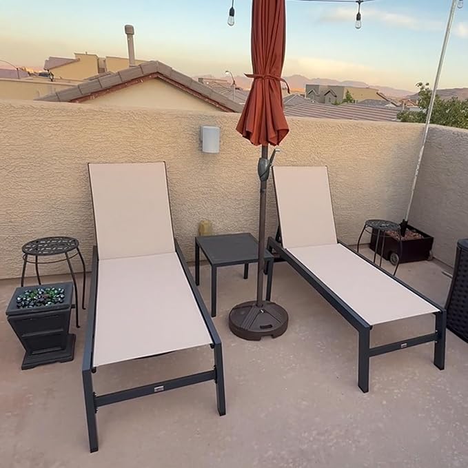 PURPLE LEAF Patio Chaise Lounge Set 4 Pieces Aluminum Outdoor Lounge Chairs - Image 4