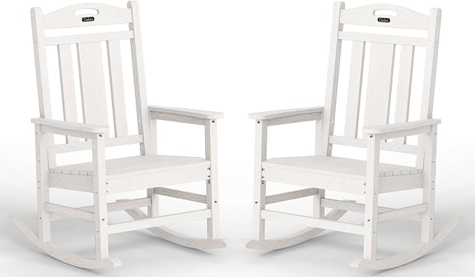 Ciokea Oversized Outdoor Rocking Chairs Set of 2, 380lbs Heavy-Duty Large Patio by CIOKEA