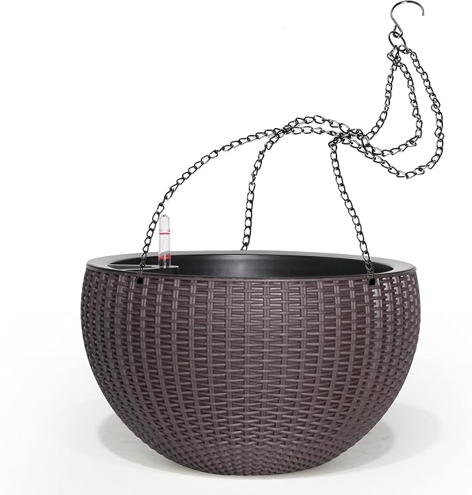 Dexceder 9 Inch Self Watering Hanging Planters Indoor Outdoor, Thickened by Dexceder