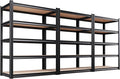 Set of 3 Garage Shelving-2050 lbs 5 Tier Storage Shelves, Adjustable Heavy Duty by Unknown
