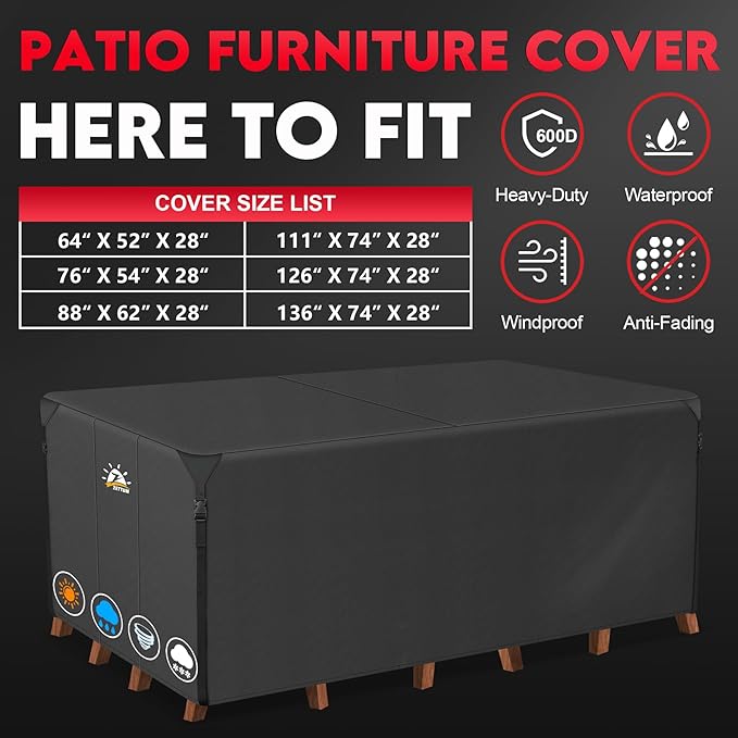 Zettum Patio Furniture Cover Rectangle - Image 3