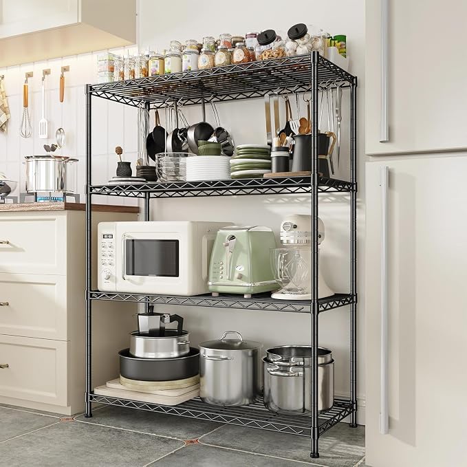 Xcity Storage Shelves, 4 Tier Heavy Duty Metal Shelving Unit - Image 4