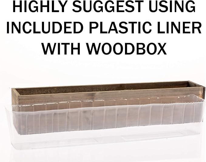 20" Rectangular Rustic Wood Planter - Image 5