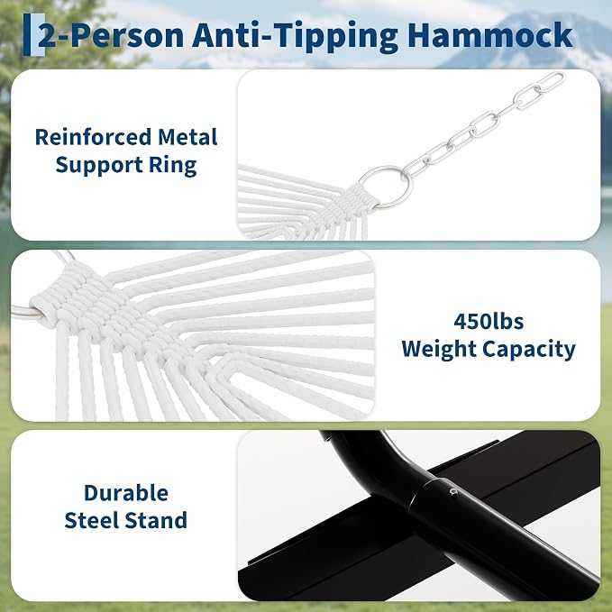 Portable 2 Person Double Hammock - Image 2