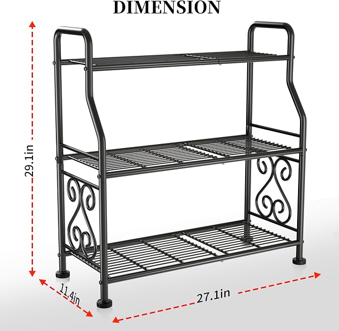 GIOTORENT Plant Stand Outdoor Indoor 3 Tier Metal Waterproof - Image 3