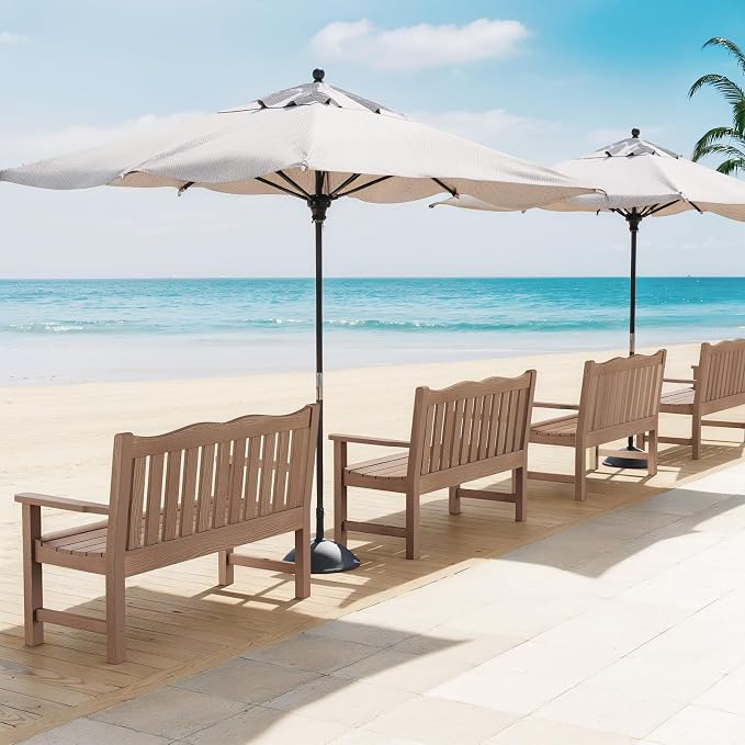 Stoog Outdoor Benches Set of 2, 2-Person Poly Lumber Garden Bench - Image 8