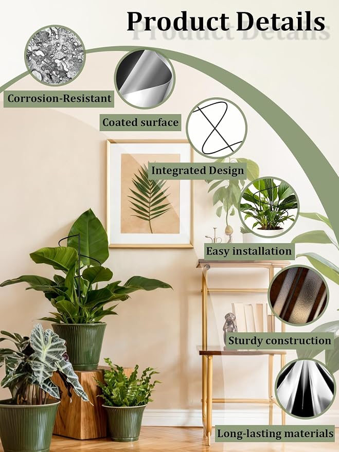4 Pack Small Wavy Trellis for Potted Plants Indoor, 15 in Garden Trellis for - Image 3