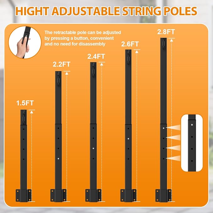6 Pack String Light Poles, 2.8Ft Light Poles - Image 8