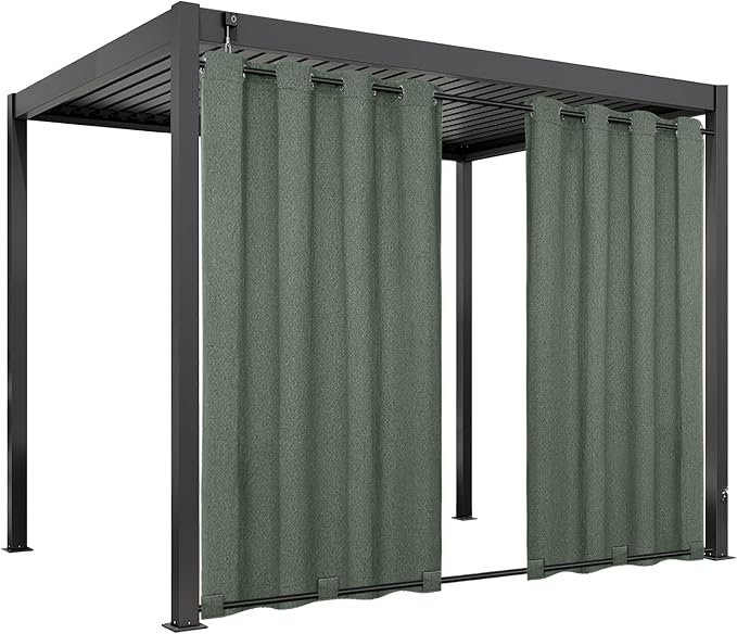 Easy-Going Linen Look Outdoor Curtains Waterproof Windproof Porch Curtains by Easy-Going