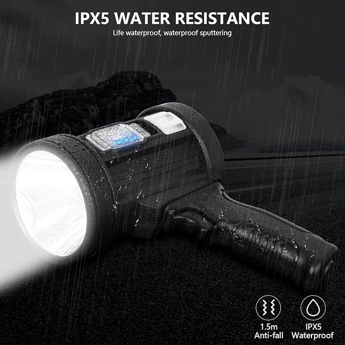 MIXILIN Rechargeable Spotlight, 000 Lumens Handheld Hunting Flashlight Led Spot - Image 7