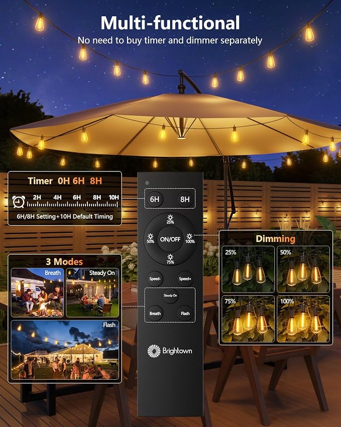 Brightown 175FT Solar String Lights Outdoor Waterproof - Image 5
