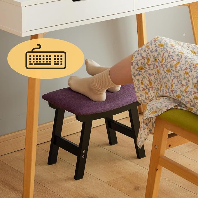 Foot Stool Ottoman Foot Rest Under Desk, Small Stool - Image 8