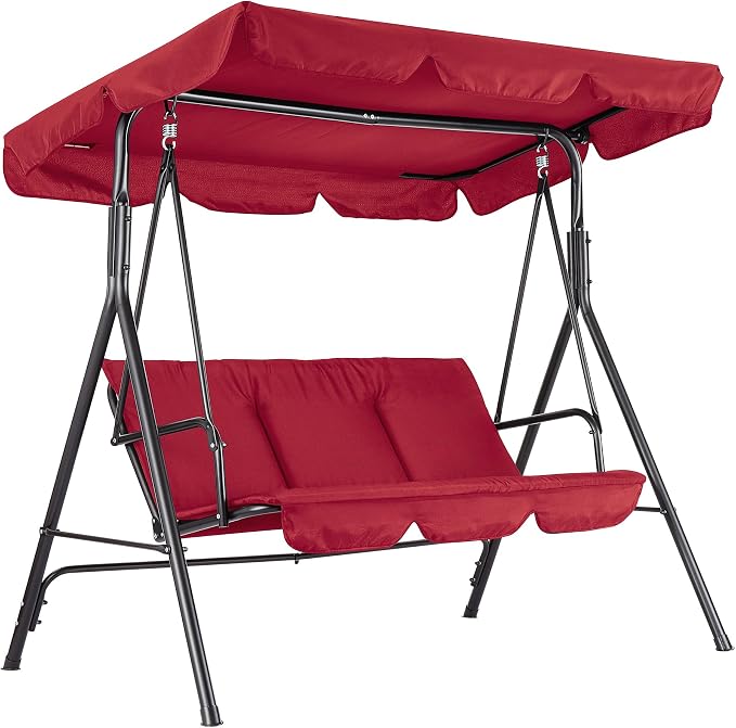 Porch Swing Chair with Adjustable Canopy by Garvee