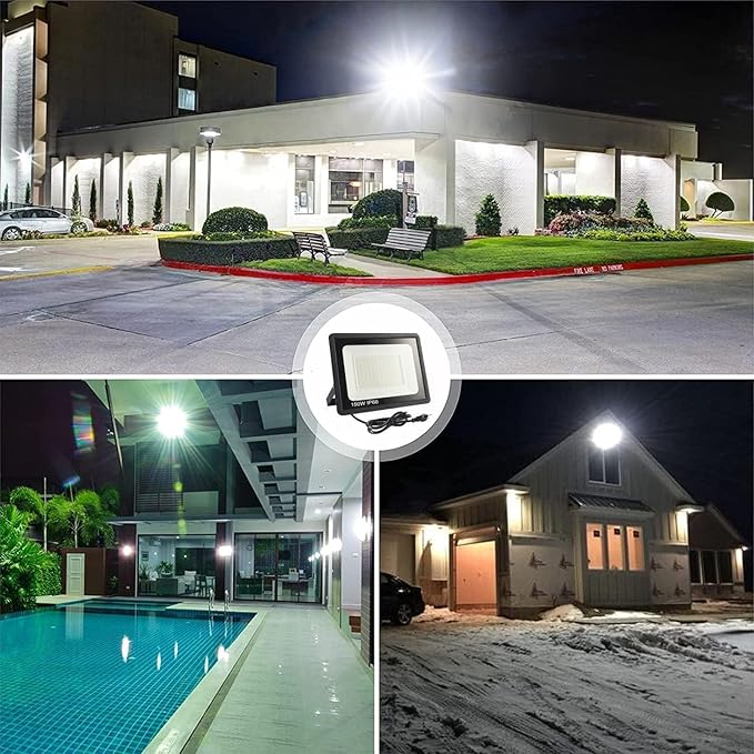 4Pack LED Flood Light Outdoor, 100W LED Work Light 11000lm - Image 7