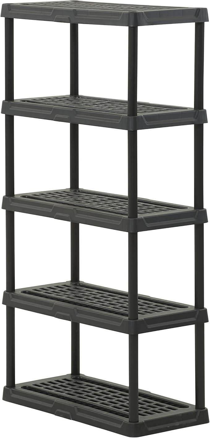CX 5-Tier Heavy Duty Plastic Storage Shelves that Support up to 150lbs/shelf by Unknown