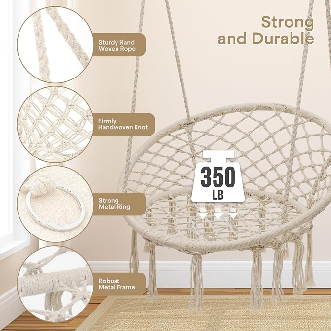 Athena Collection Hammock Chair Hanging Swing Chair - Image 4