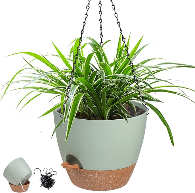 Hanging Planters for Indoor Outdoor Plants, 1 Set Self Watering Hanging Pot by Vanslogreen