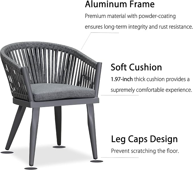 PURPLE LEAF 7 Pieces Outdoor Dining Set - Image 8