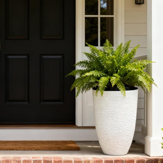Worth Garden 2-Pack 21" H. White Tall Planters - Image 2