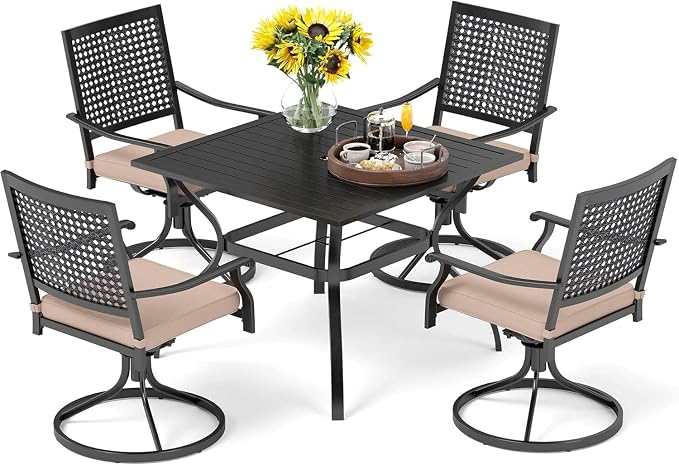 PHI VILLA 5 Pieces Outdoor Dining Set by PHIVILLAThepioneerofcomfortablehouseholdsupplies