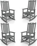 Oversized Rocking Chair Set of 4, Outdoor Rocking Chair by THOEOE