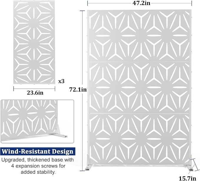 Outdoor Privacy Screen, Freestanding Privacy Fence Panels - Image 7