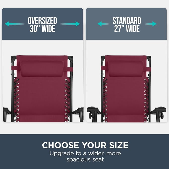Best Choice Products 30” Wide Folding Zero Gravity Outdoor Recliner Patio - Image 4