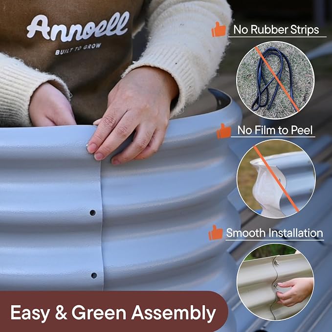 10-Pack 18” Tall Galvanized Raised Garden Beds – Compact Backyard Garden Layout - Image 4