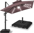 Best Choice Products 9x12ft LED Cantilever Patio Umbrella w/Base Included & by BestChoiceProducts