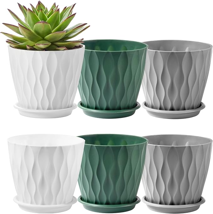 FaithLand 6-Pack 6-Inch Plastic Plant Pots by FaithLand