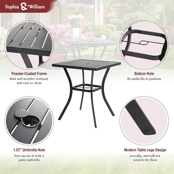 Sophia & William Patio Bar Set 5-Piece Outdoor High Dining Set - Image 3