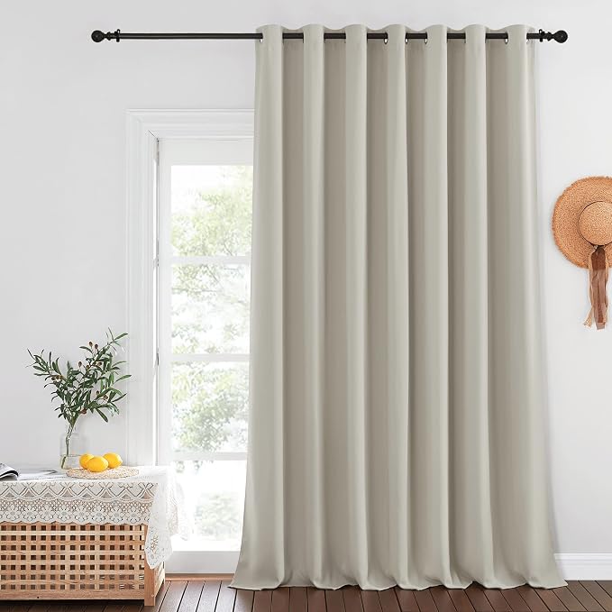 NICETOWN Extra Wide Blackout Sliding Door Curtains 108 inch Length by NICETOWN