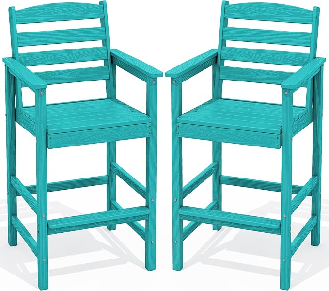 SERWALL Tall Adirondack Chairs Set of 2, Oversize Balcony Adirondack Chairs Set by SERWALL
