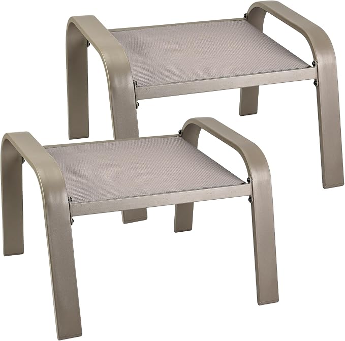 Outdoor Patio Footstools 2 Set Suit Patio Chairs Texliene Outside Ottomans Side by Deugold
