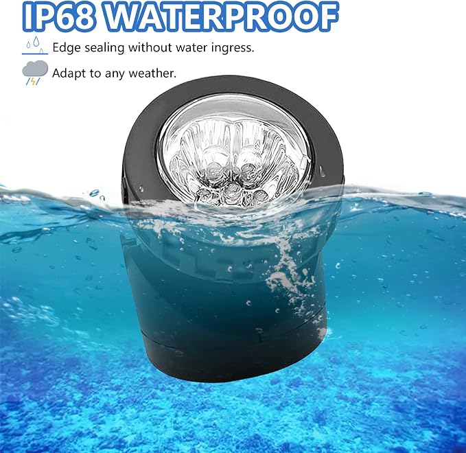 AVEKI Solar Pond Spotlights, 12 LED Solar Underwater Lights - Image 3