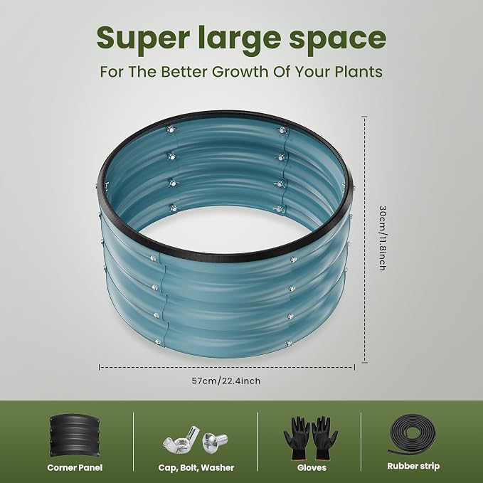 ZXZYHFTY Round Galvanized Raised Garden Bed kit, Round Large Metal Raised - Image 4