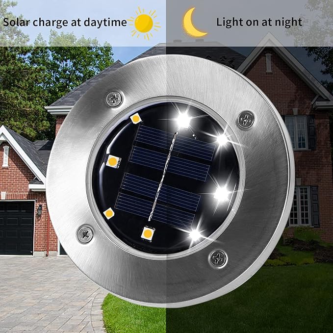 INCX 4.6 inch Solar Lights for Outside, 8 Pack Solar Light Outdoor Waterproof - Image 5