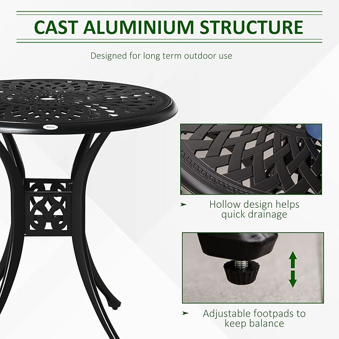 Outsunny 30" Round Patio Dining Table - Image 4