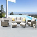 Belord Wicker Patio Furniture 5 Piece Outdoor Sofa Set, Oversize Outdoor Swivel by Belord