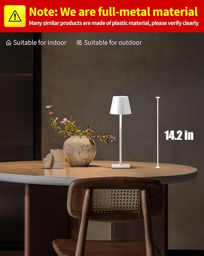 KDG 2 Pack Cordless Table Lamp, Portable LED Desk Lamp, 5000mAh Battery Operated - Image 2