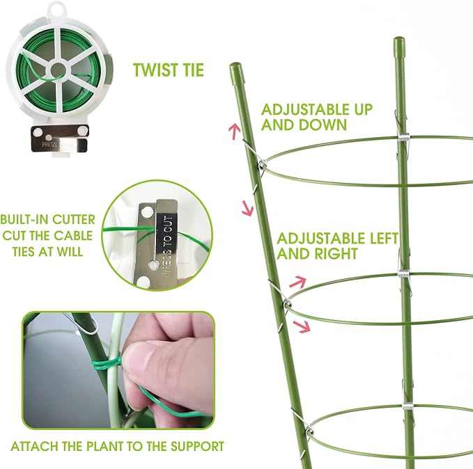 Kgozwon 4 Pack Tomato Cage Plant Support Cages - Image 4