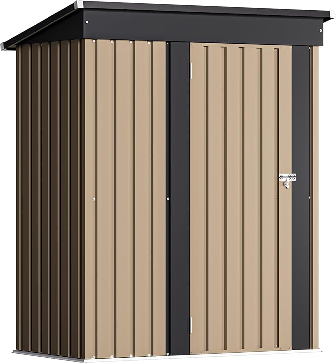 Devoko Outdoor Storage Shed 5 x 3 FT Lockable Metal Garden Shed Steel - Image 2